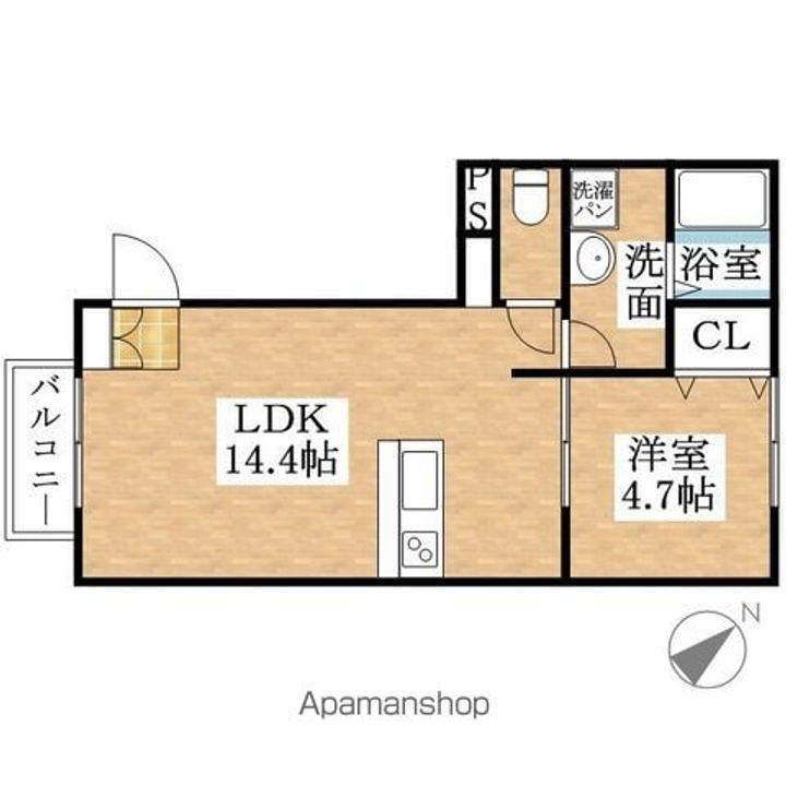 愛知県丹羽郡大口町余野6丁目の賃貸アパート101の間取り