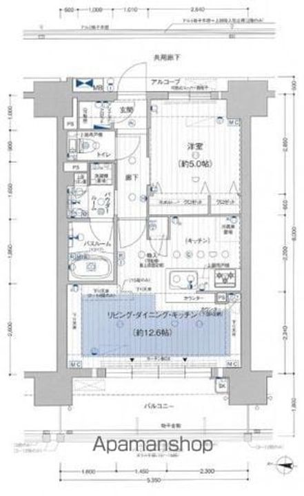 愛知県名古屋市中区栄5丁目の賃貸マンションの間取り
