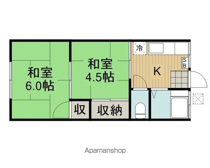 第二朝日荘1-3の間取り