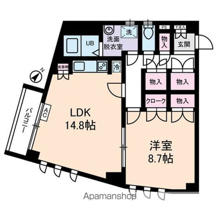 東京都足立区関原2丁目の賃貸マンションの間取り