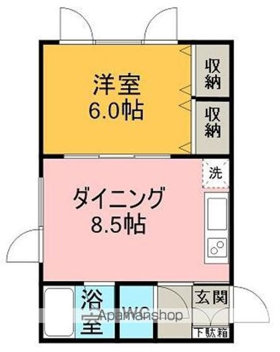 北海道網走市桂町5丁目の賃貸アパートの間取り