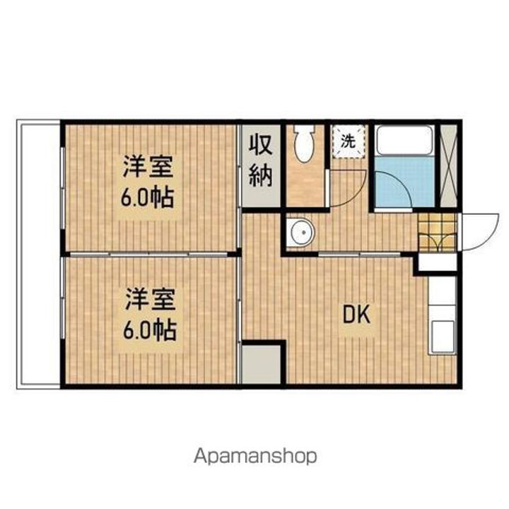 リバーサイド山岸201の間取り