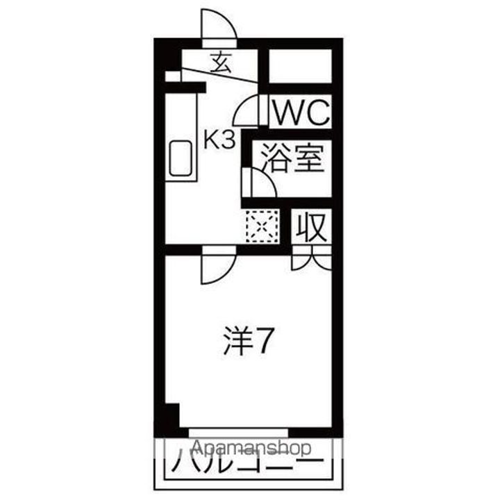 愛知県小牧市大字三ツ渕の賃貸マンションの間取り
