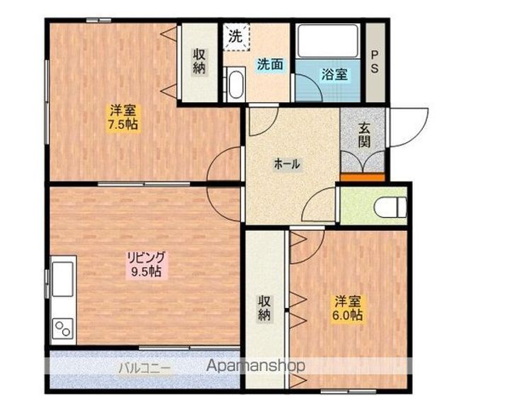 福井県敦賀市舞崎町2丁目の賃貸マンションの間取り