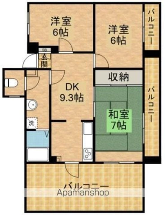 三高・カーサ・アルメディア402の間取り