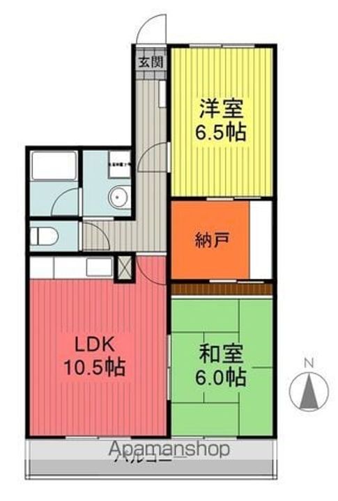 福島県福島市飯坂町字梅津の賃貸マンションの間取り