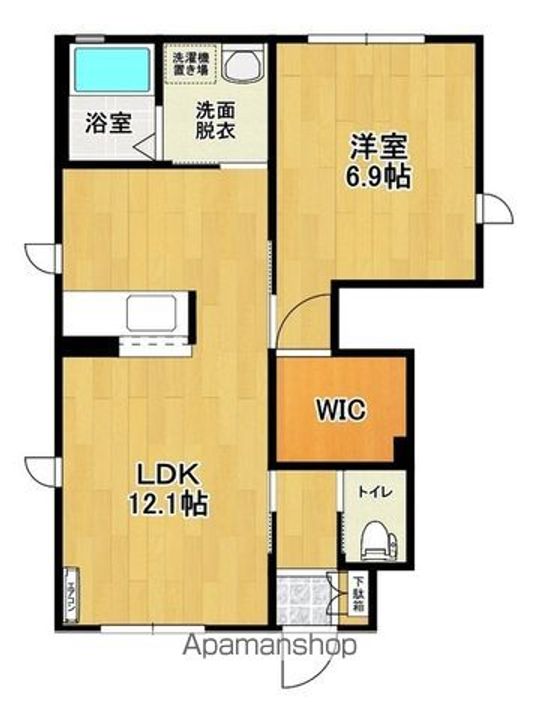 福島県郡山市御前南3丁目の賃貸アパートの間取り