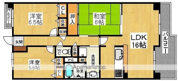 コート北野田サウスヒルズ417の間取り