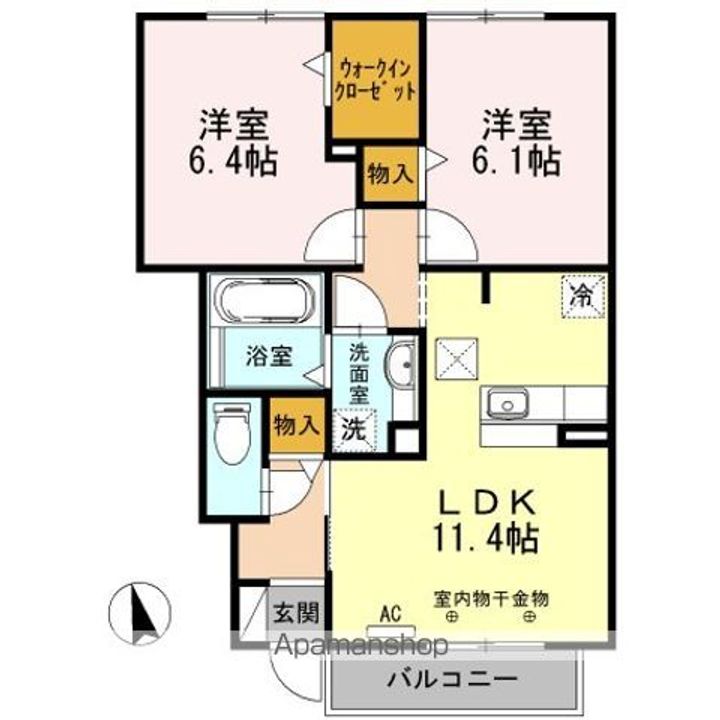 ヴェルジェ Bの間取り