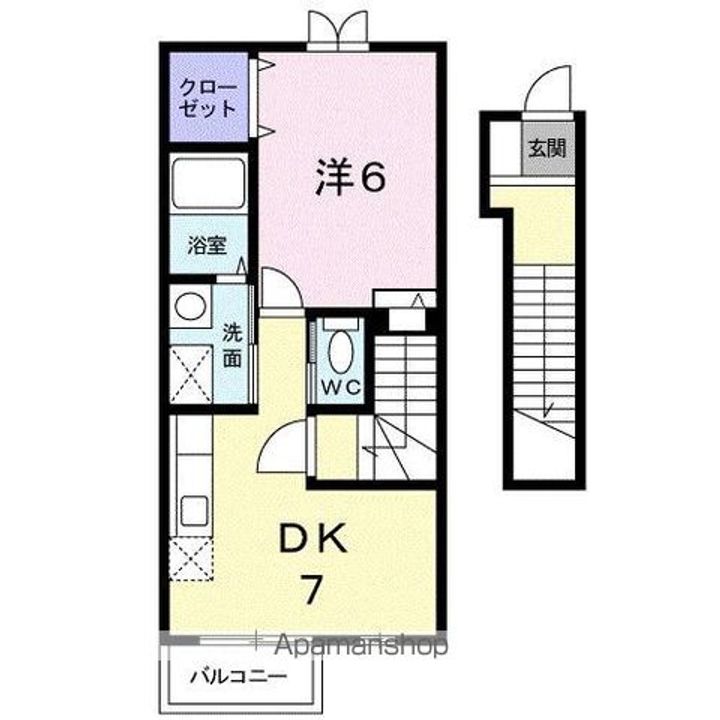 香川県高松市元山町の賃貸アパートの間取り
