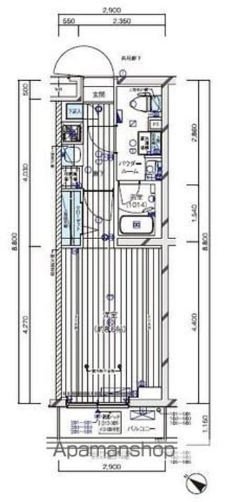 メインステージ四ツ木411号室の間取り
