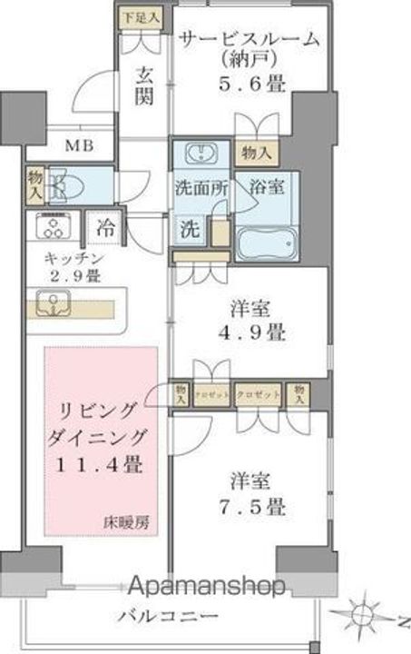BRILLIA IST 東雲キャナルコートの間取り