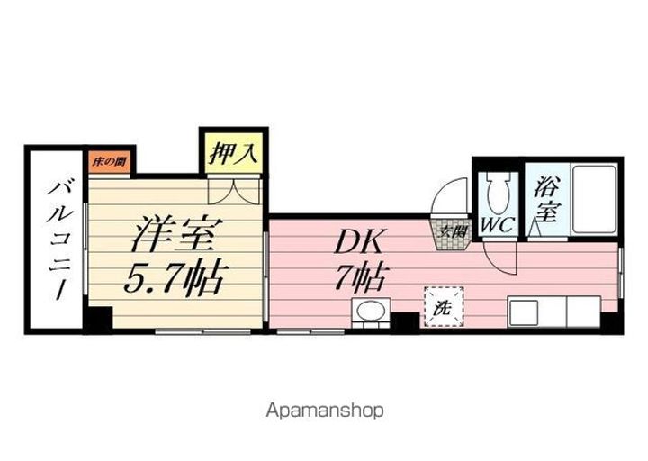 神奈川県横浜市鶴見区生麦4丁目の賃貸マンションの間取り