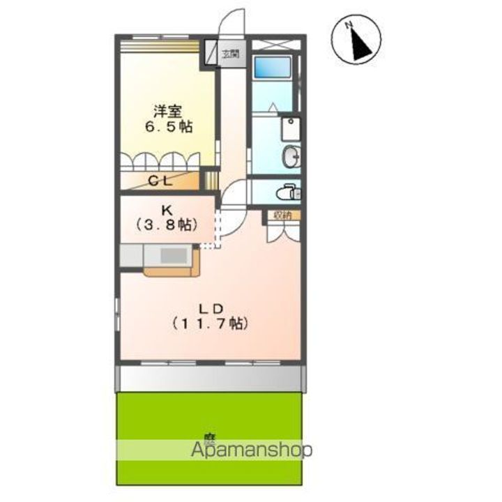 岐阜県加茂郡坂祝町大針の賃貸アパートの間取り