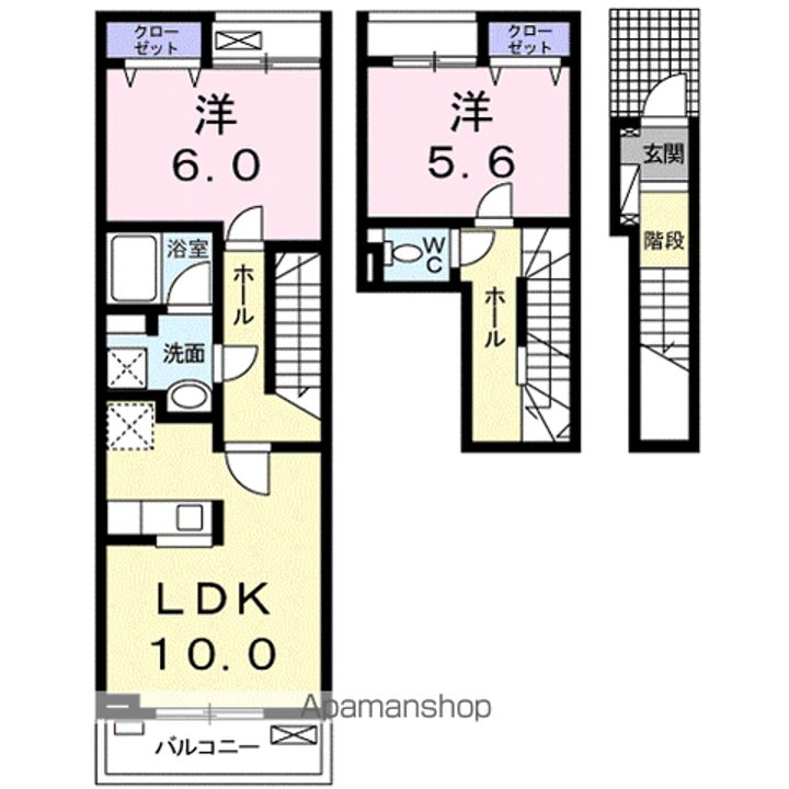 宮城県仙台市太白区袋原3丁目の賃貸アパート203の間取り
