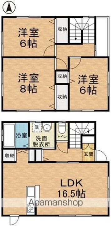 長野県松本市沢村2丁目(一戸建)の賃貸物件戸建ての間取り