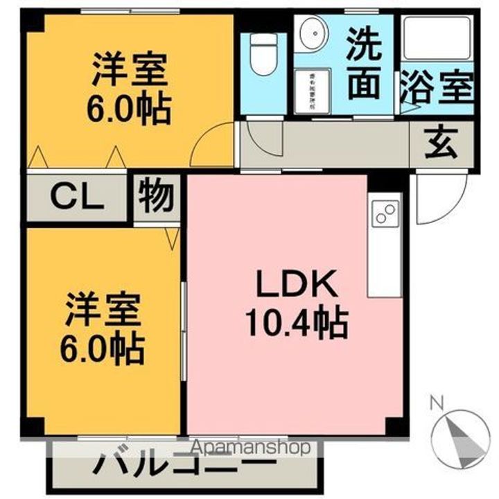 リビオン下沖Dの間取り