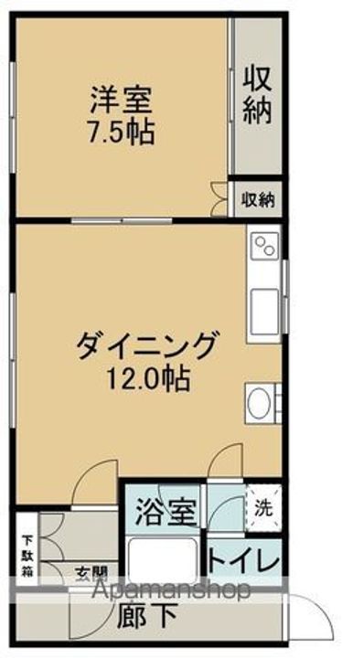 北海道網走市北十条西2丁目の賃貸アパートの間取り