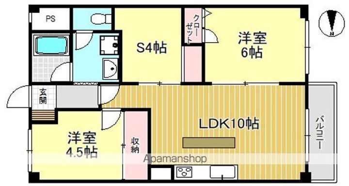 神奈川県横浜市青葉区新石川2丁目の賃貸マンションの間取り