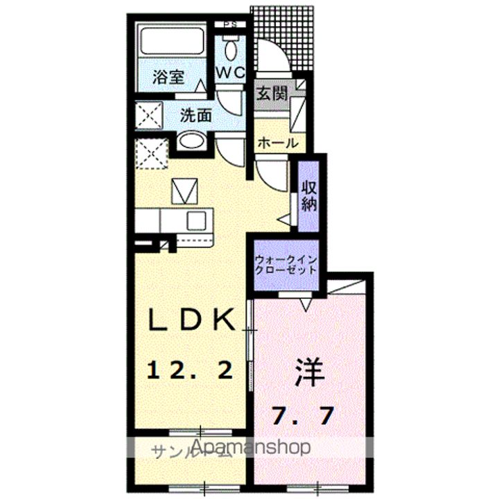 福井県大野市茜町の賃貸アパート103の間取り