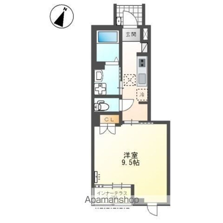 滋賀県長浜市室町の賃貸アパートの間取り