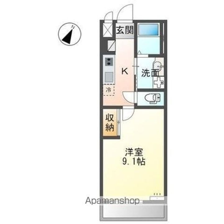 香川県高松市観光町の賃貸アパートの間取り