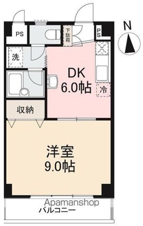 香川県高松市旅篭町の賃貸マンションの間取り