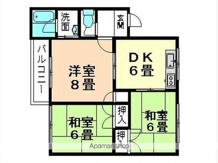 青森県八戸市長根1丁目の賃貸アパートの間取り