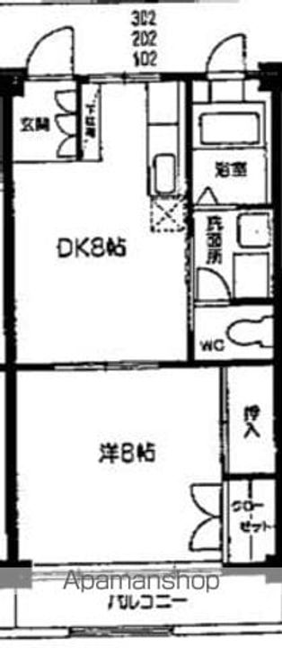 東京都練馬区石神井町8丁目の賃貸マンションの間取り