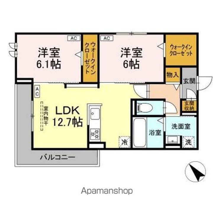 ルサンティエ荒子Aの間取り