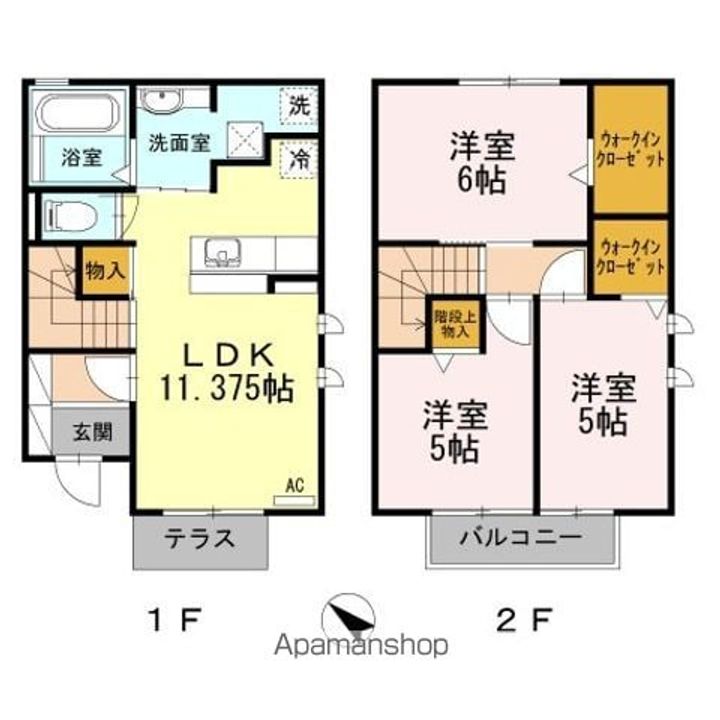 静岡県静岡市葵区北安東2丁目の賃貸アパートの間取り