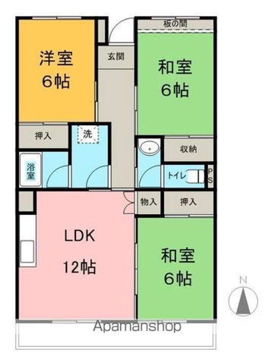 長野県松本市庄内1丁目の賃貸マンション313の間取り