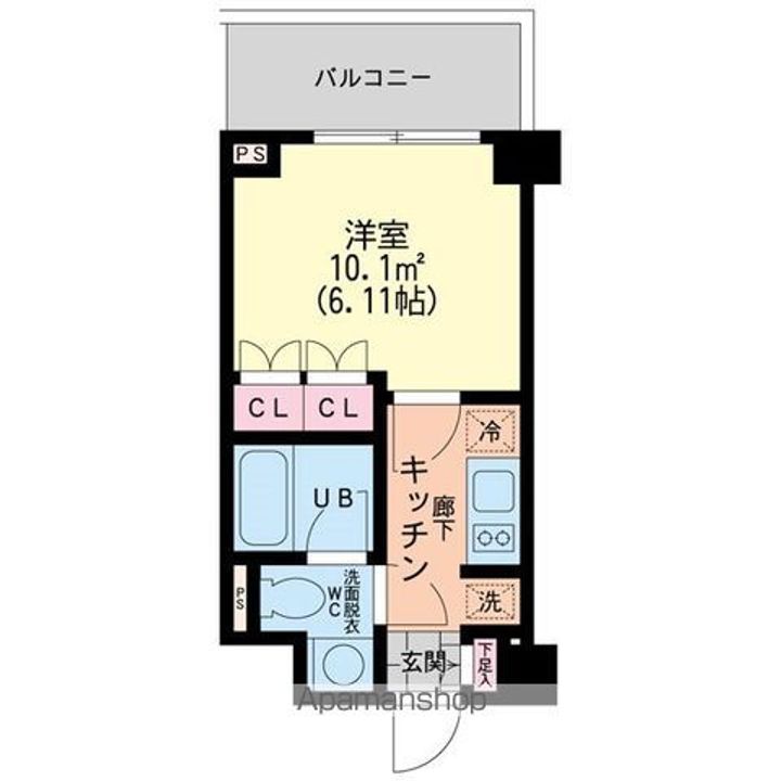 東京都中野区本町6丁目の賃貸マンションの間取り