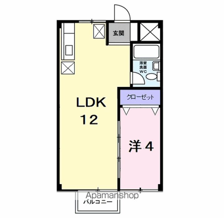 東京都東大和市奈良橋3丁目の賃貸アパートの間取り