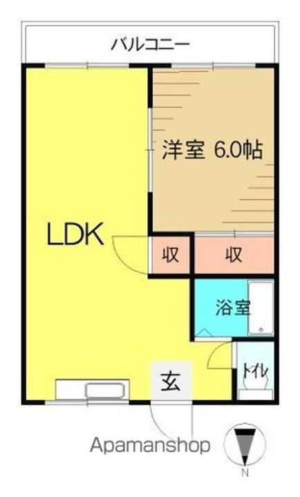 福島県郡山市富久山町福原字道ノ窪の賃貸アパートの間取り
