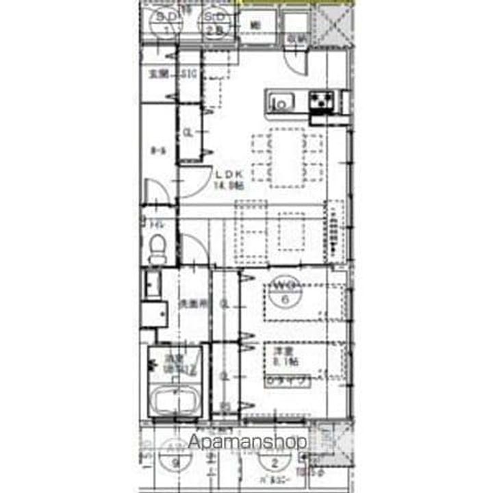 愛知県名古屋市熱田区六番2丁目の賃貸マンションの間取り