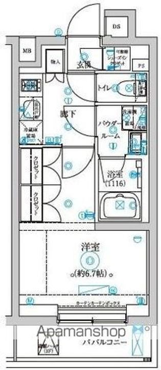 東京都中野区弥生町5丁目の賃貸マンションの間取り