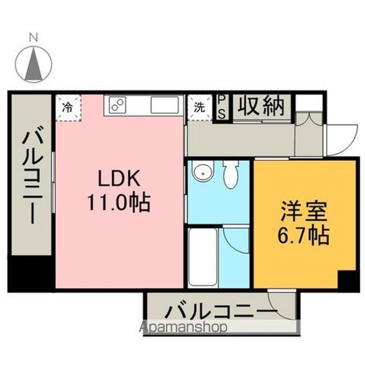 愛知県名古屋市中区栄2丁目の賃貸マンション1201の間取り