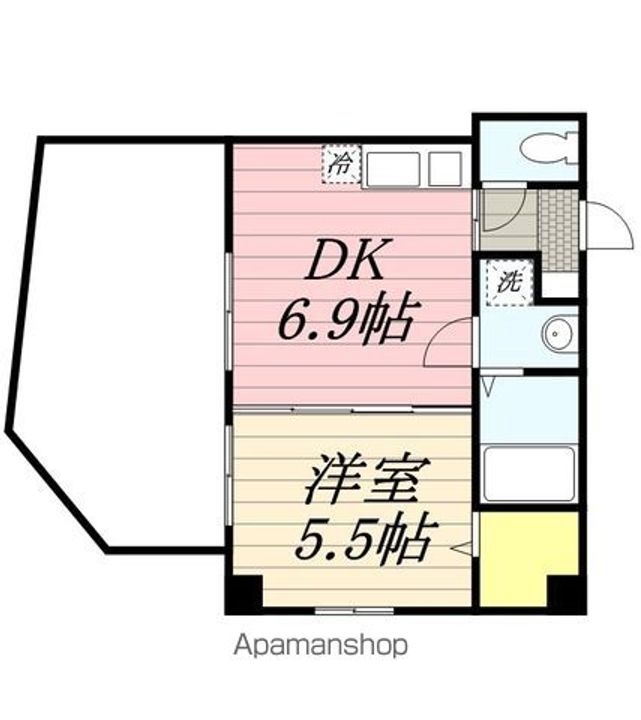 千葉県千葉市中央区登戸2丁目の賃貸マンションの間取り