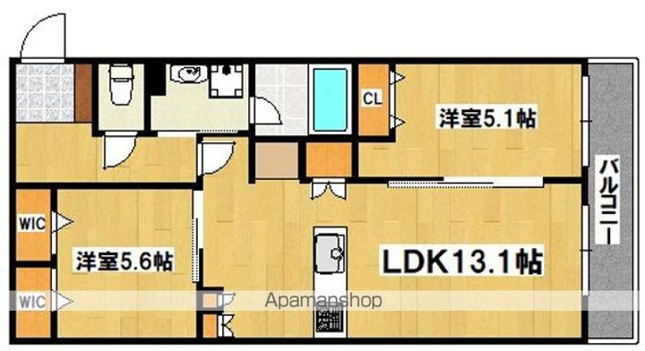 大阪府大阪市東住吉区鷹合3丁目の賃貸マンションの間取り