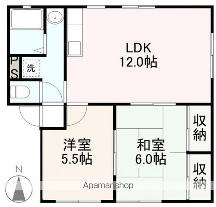 香川県高松市香西南町の賃貸アパートの間取り