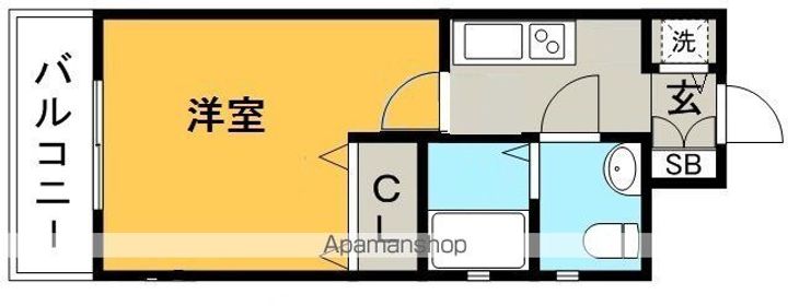 福岡県福岡市博多区築港本町の賃貸マンションの間取り