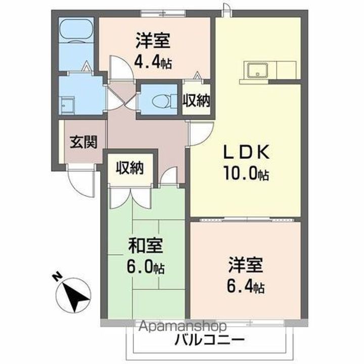 グリーンヴィラ中町A棟202の間取り