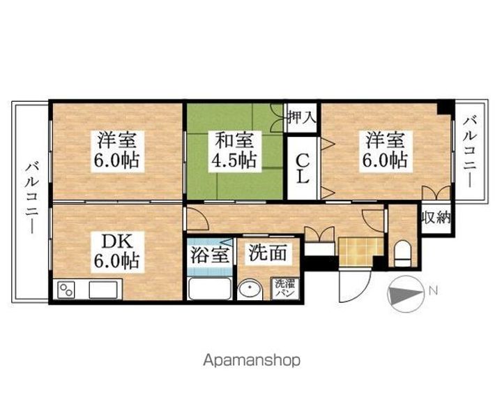 愛知県犬山市大字五郎丸字前畑の賃貸マンションの間取り