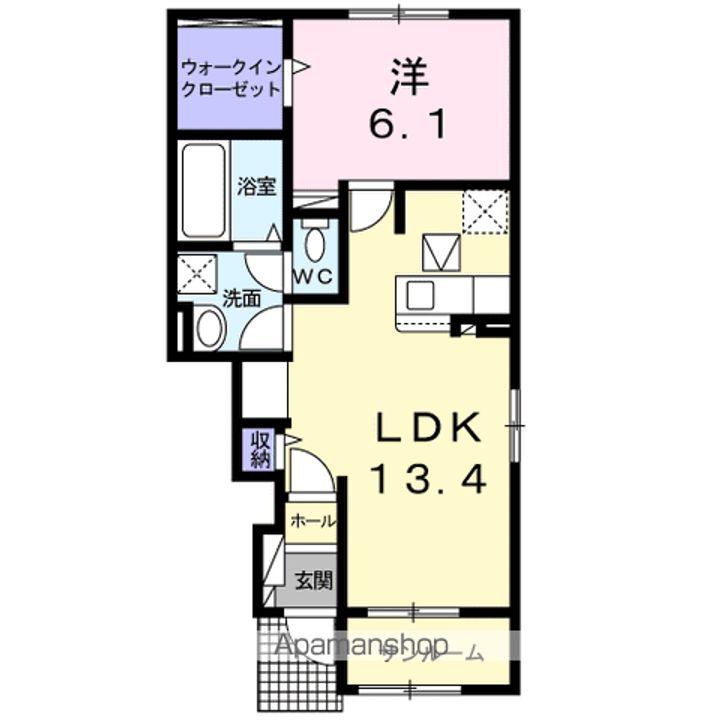 宮崎県宮崎市高岡町飯田4丁目の賃貸アパートの間取り