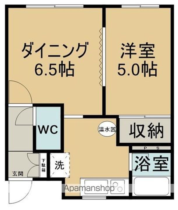 北海道網走市潮見6丁目の賃貸アパートの間取り