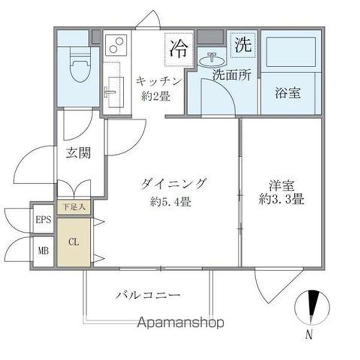 東京都中野区中央3丁目の賃貸マンションの間取り