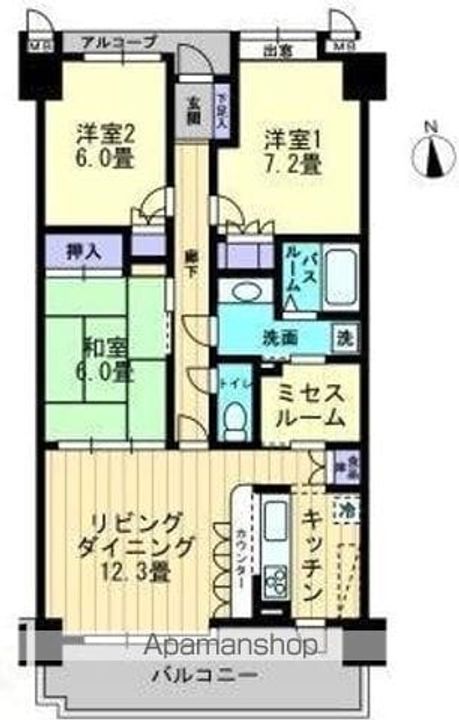 香川県高松市木太町の賃貸マンションの間取り