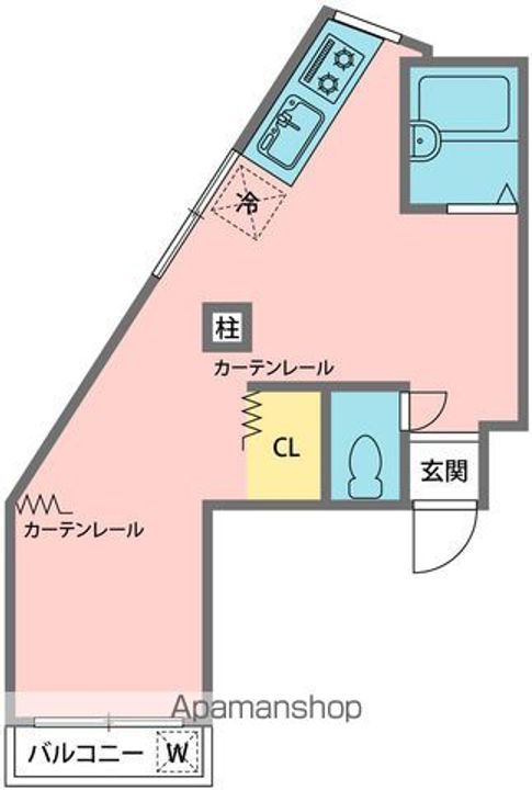 徳島県徳島市昭和町6丁目の賃貸マンションの間取り