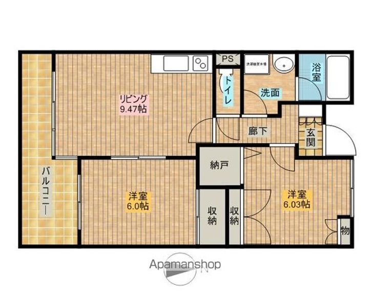 静岡県浜松市中央区海老塚1丁目の賃貸マンションの間取り